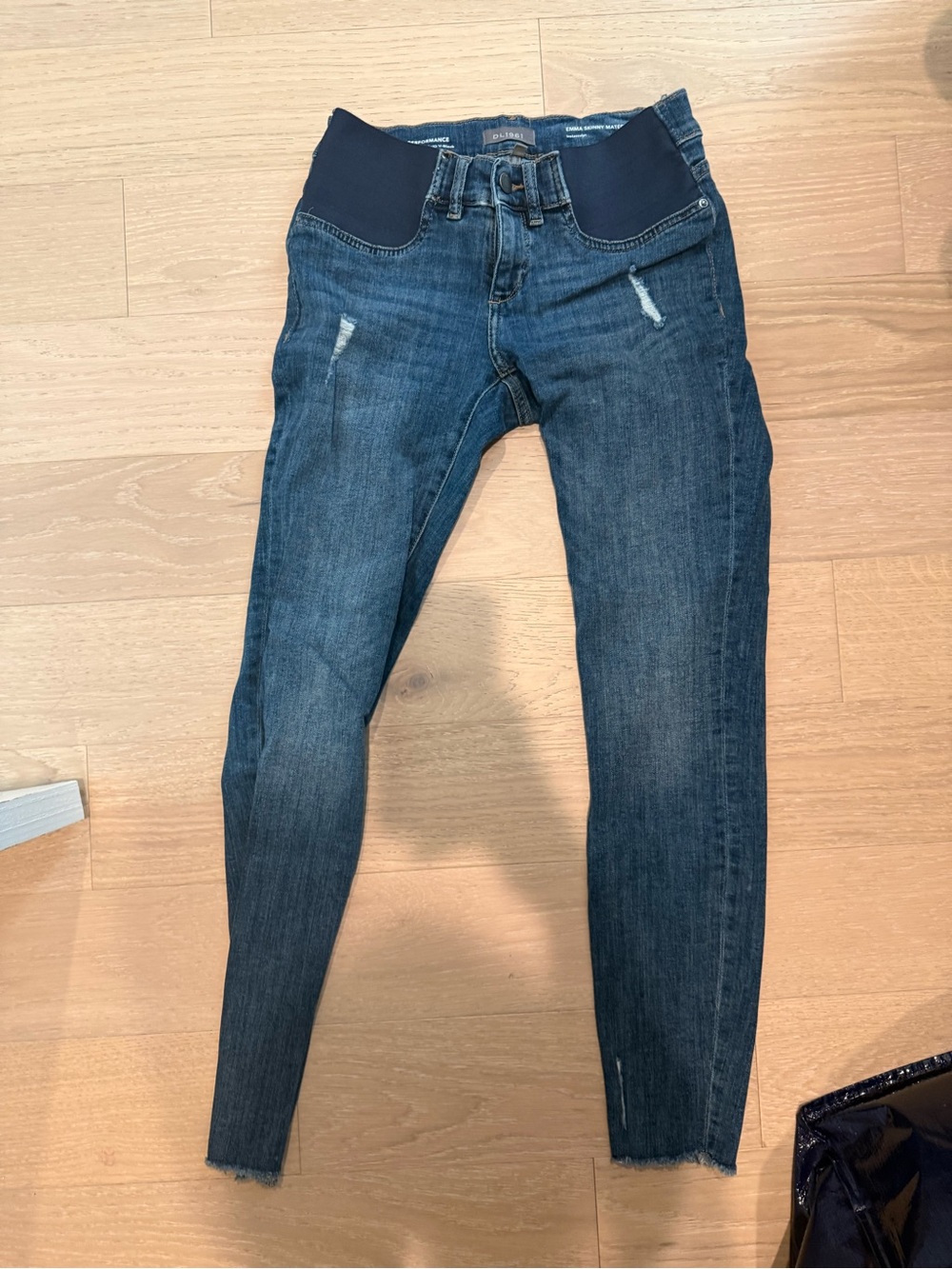 DL 1961 Maternity Dark Blue Skinny Jeans with Stretch Panel